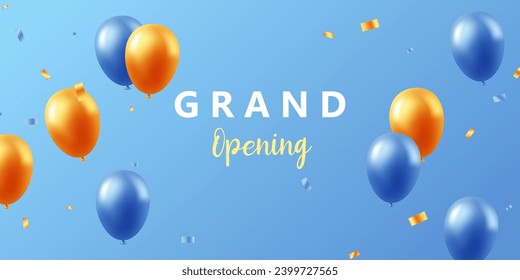 Design your opening card with vector illustrations. beautiful balloon business banner template