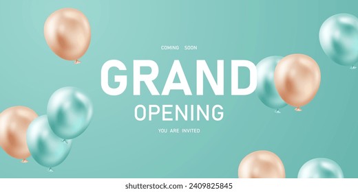 Design your opening card with vector illustrations. beautiful balloon business banner template