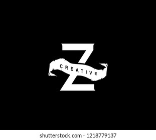Design Z Letter Linked Modern Type Ribbon Logo