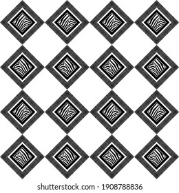 Design with Zebra stripes. Black and white color. Ethnic boho ornament. Seamless background. Tribal motif. Vector illustration for web design or print.
