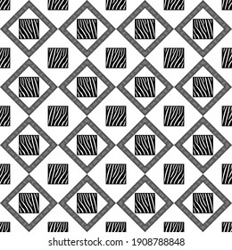 Design with Zebra stripes. Black and white color. Ethnic boho ornament. Seamless background. Tribal motif. Vector illustration for web design or print.