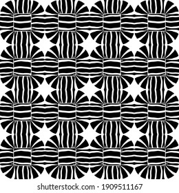 Design with Zebra stripes. Black and white color. Ethnic boho ornament. Seamless background. Tribal motif. Vector illustration for web design or print.
