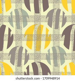 Design with Zebra stripes and Leopard spots. Ethnic boho ornament. Seamless background. Tribal motif. Vector illustration for web design or print.