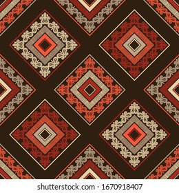 Design with Zebra stripes and Paisley pattern. Seamless background. Tribal motif. Vector illustration for web design or print.