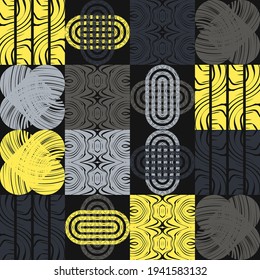 Design with Zebra stripes. Postcard. Black and white color. Ethnic boho ornament. Tribal motif. Vector illustration for web design or print.