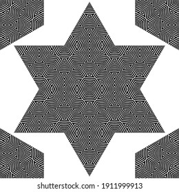 Design with Zebra stripes. Triangles. Black and white color. Ethnic boho ornament. Seamless background. Tribal motif. Vector illustration for web design or print.
