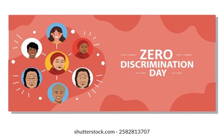 A design for Zero Discrimination Day showcasing diverse individuals with a message of inclusion and equality. Celebrating the fight against discrimination and promoting respect for all.