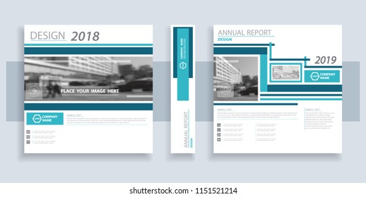 Design,Annual Review, Cover, 2018, 2019 Year. Font Set. Blue, Green Line. Technology Annual Report, Brochure Flyer Design Template, Postcard, Presentation, Abstract Geometric Background,layout, Vector