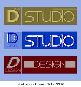 Design-art symbol.
Text meaningful symbol, different color and design solution.