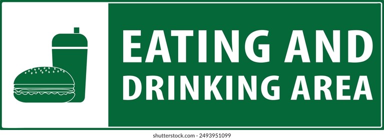 Designated area for eating and drinking sign vector