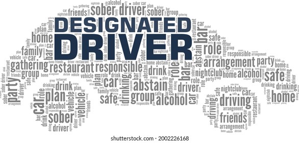 Designated Driver vector illustration word cloud isolated on a white background.