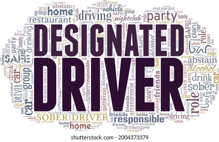 Designated Driver vector illustration word cloud isolated on a white background.