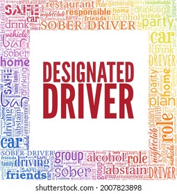Designated Driver vector illustration word cloud isolated on a white background.