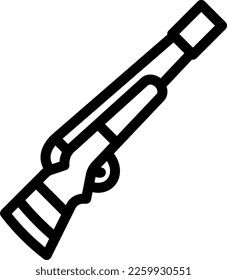 Designated Marksman Rifle Vector Line Icon Design