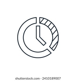 A designated period of time. Effective, term period. Vector linear icon isolated on white background.