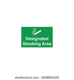 Designated Smoking Area Placard Sign Vector Template