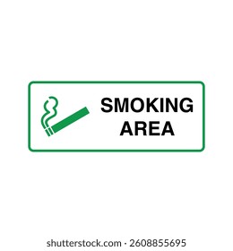 Designated Smoking Area Placard Sign Vector Template