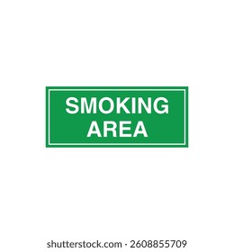 Designated Smoking Area Placard Sign Vector Template