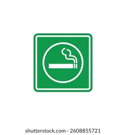 Designated Smoking Area Placard Sign Vector Template
