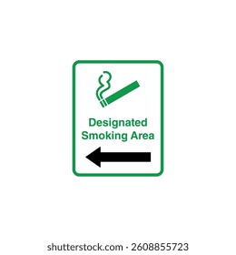 Designated Smoking Area Placard Sign Vector Template