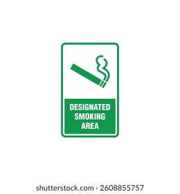 Designated Smoking Area Placard Sign Vector Template