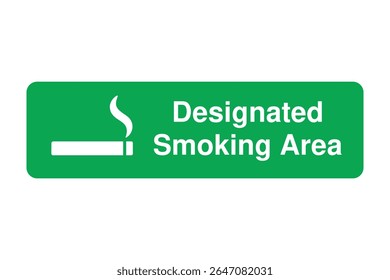 Símbolo de Área de Fumante Designada - Retângulo Verde com Símbolo de Cigarro Branco - Imagem de Estoque Vetorial de Alta Qualidade