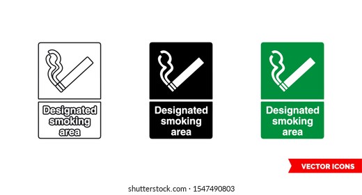 Designated Smoking Area Sign Icon 3 Stock Vector Royalty Free 1547490803 Shutterstock 2286