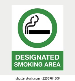 Designated smoking area sign label vector illustration