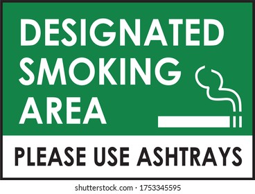 Designated Smoking Area Sign Smoking Permitted Stock Vector (Royalty ...