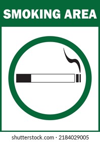 Designated smoking area sign vector