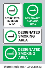 Designated Smoking Area Sign Vector