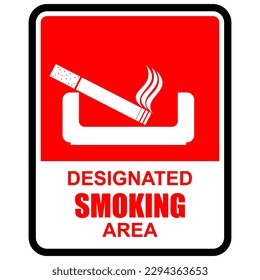 Designated Smoking Area, sticker vector