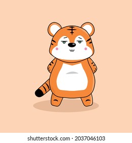 designation of the new 2022 with the image of a small tiger, can be used for printing on t-shirts, banners, invitations