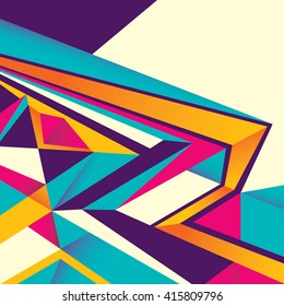 Designed abstract layout in color. Vector illustration.