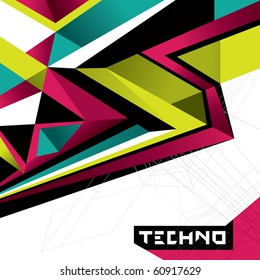 Designed abstract techno background. Vector illustration.