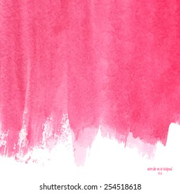 Designed abstract watercolor background, design element,  pink  watercolor square.