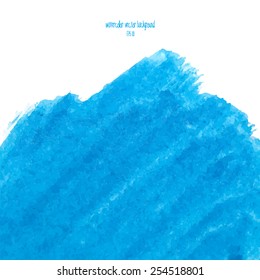 Designed abstract watercolor background, design element, blue watercolor square.