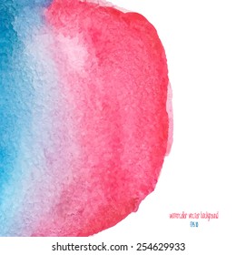 Designed abstract watercolor background, design element, red and blue watercolor square.