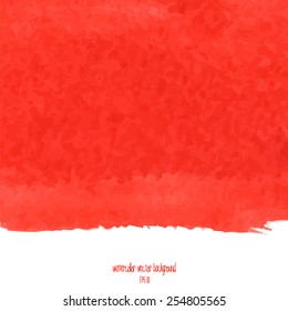 Designed abstract watercolor background, design element, red  watercolor square.