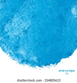 Designed abstract watercolor background, design element, blue watercolor square.