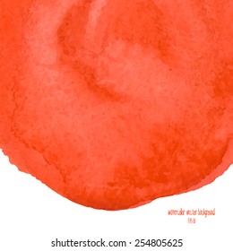 Designed abstract watercolor background, design element, red  watercolor square.