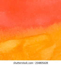 Designed abstract watercolor background, design element, yellow and red watercolor square.