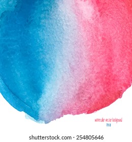 Designed abstract watercolor background, design element, red and blue watercolor square.