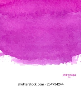 Designed abstract watercolor background, design element. Pink watercolor square.