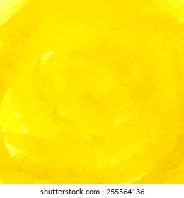 Designed abstract watercolor background, design element, yellow  watercolor square.