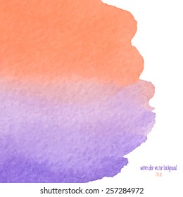 Designed abstract watercolor background, design element, red and purple watercolor square.