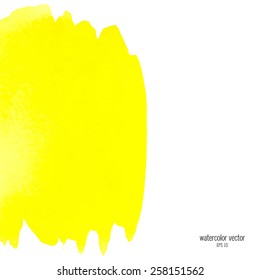 Designed abstract watercolor background, design element, yellow  watercolor square.