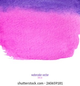 Designed abstract watercolor background, design element,pink and purple watercolor square.
