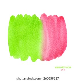 Designed abstract watercolor background, design element.green and red watercolor stain