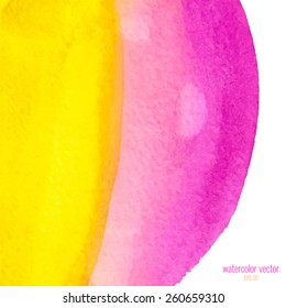 Designed abstract watercolor background, design element,pink and yellow watercolor square.